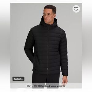 Lululemon Navigation Down Black Men’s🧔🏻‍♂️Hoodie Sz M